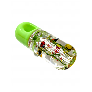 Cheech - 4.3" Freezable Glycerin Filled Earthy Theme Hand Pipe - D5 [GHP672]